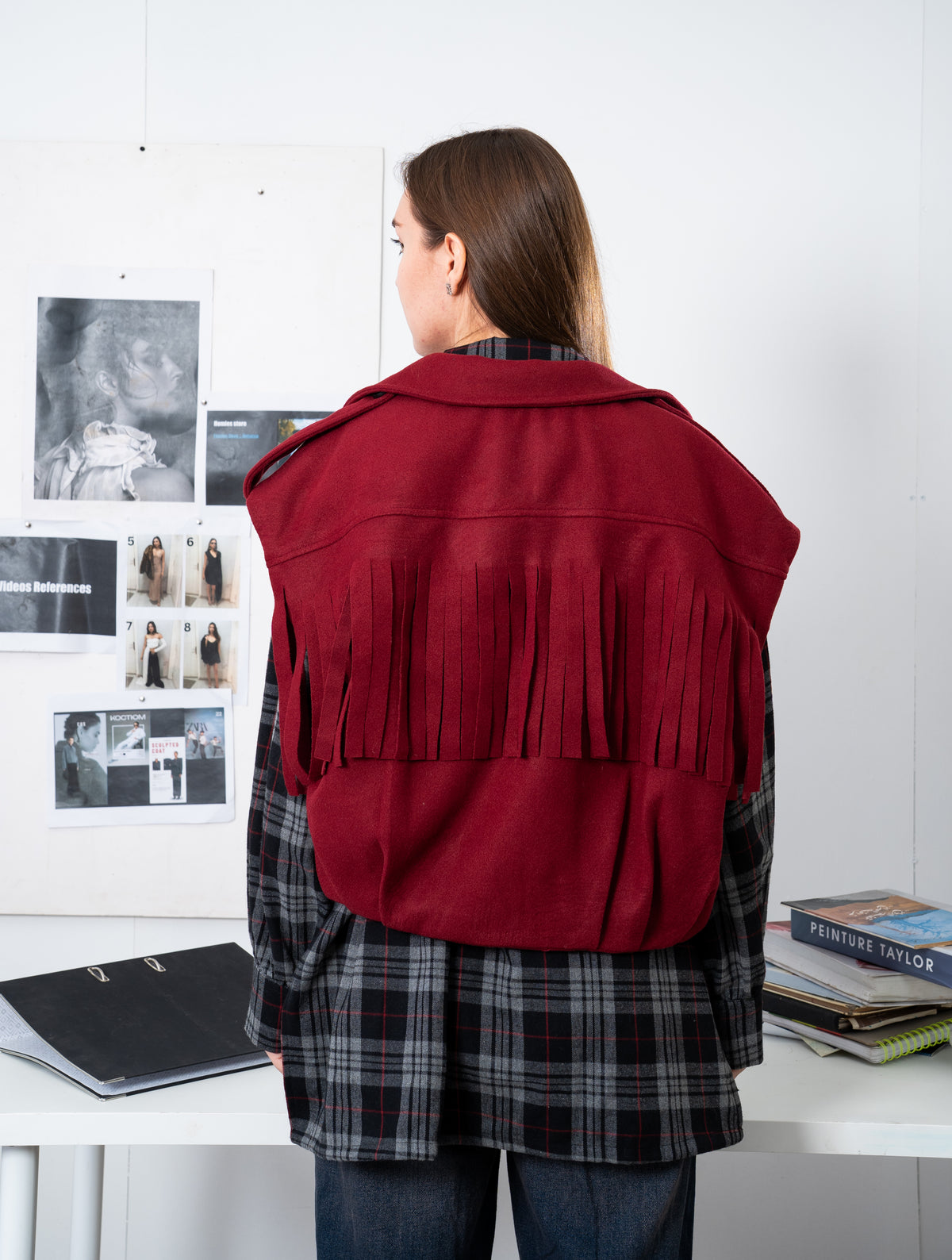 Puffy Waistcoat With Fringed Details