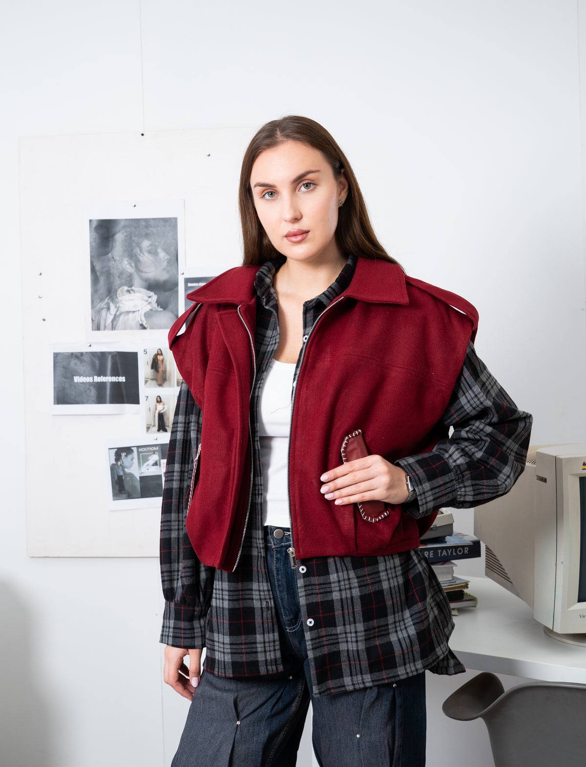 Puffy Waistcoat With Fringed Details