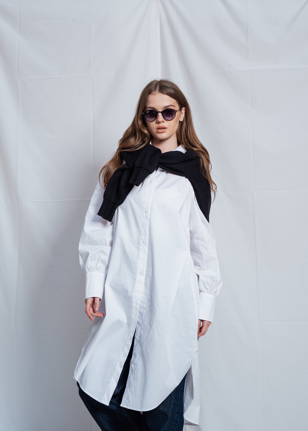 Long Basic Poplin Shirt