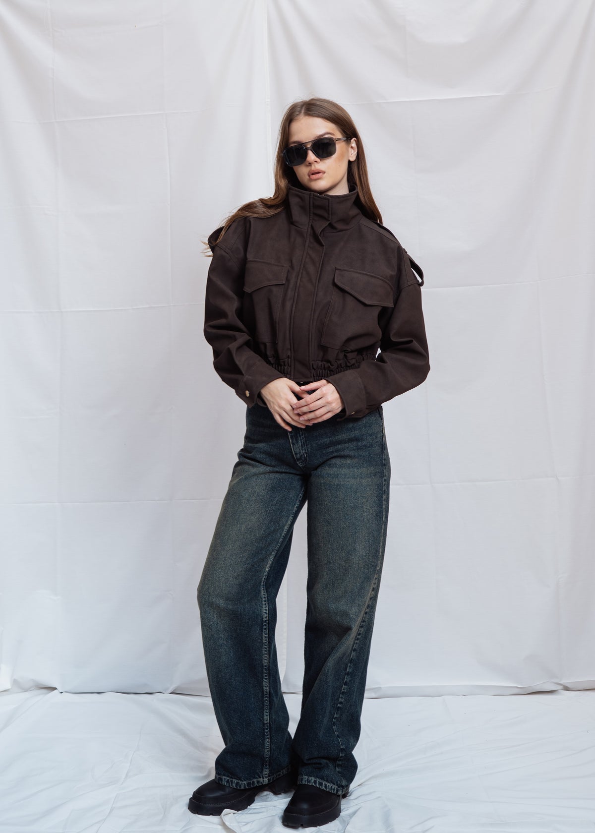 Cropped Jacket With Front Pocket