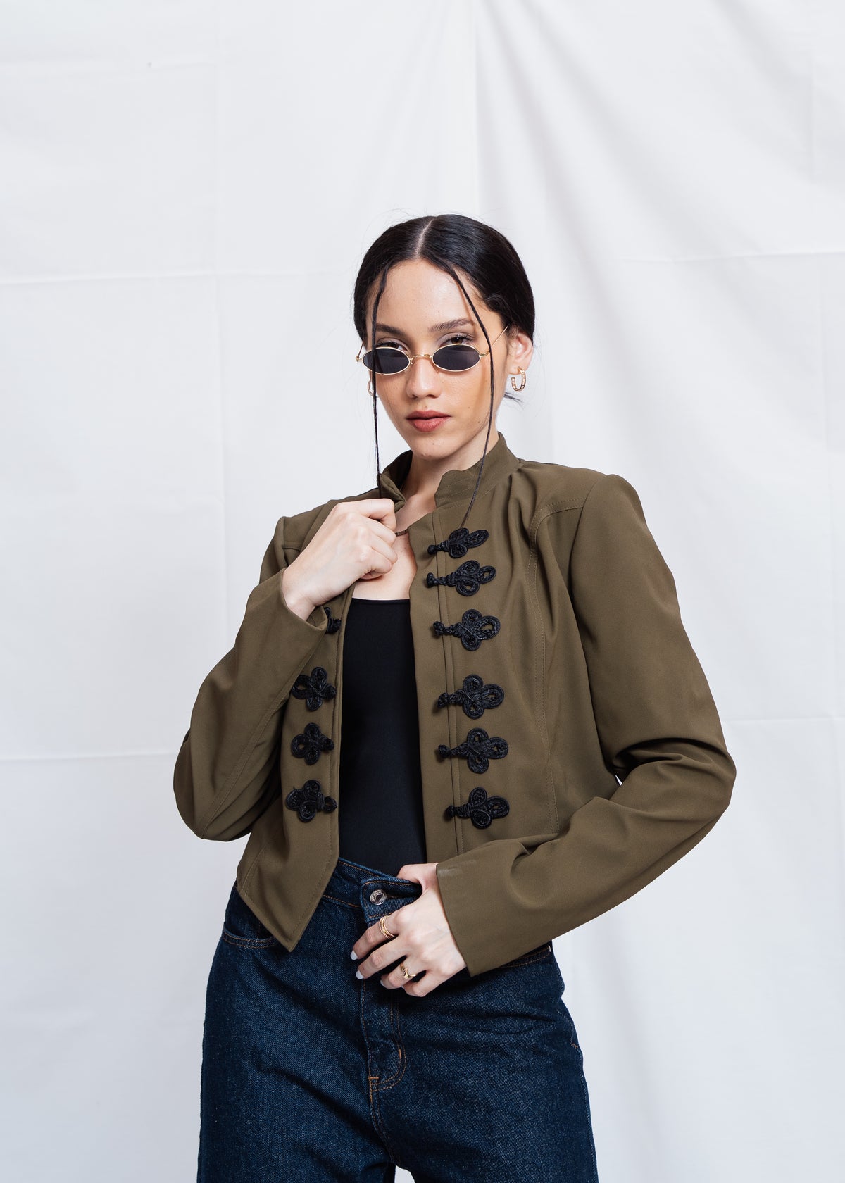 Chinese Leather Jacket - Olive