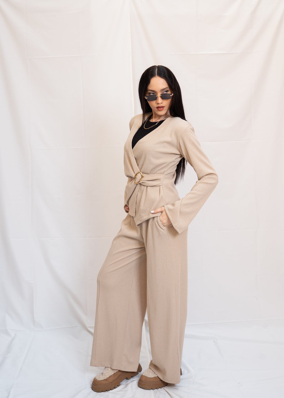 Jersey Set With Flared Sleeve